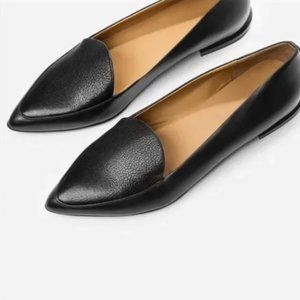 Everlane Black Leather Modern Point Loafer Flats 9 1/2